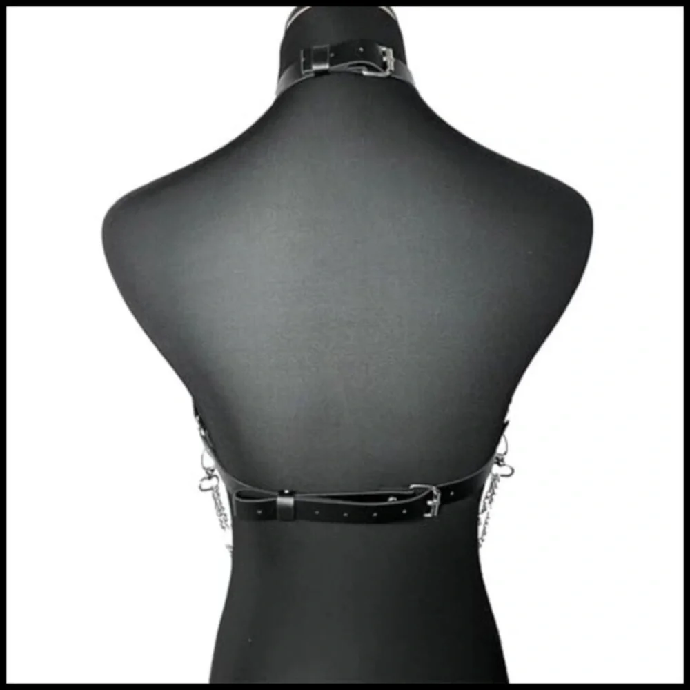 Punk PU Leather Body Chain Waist Belt BDSM Lingerie Bondage Harness Goth